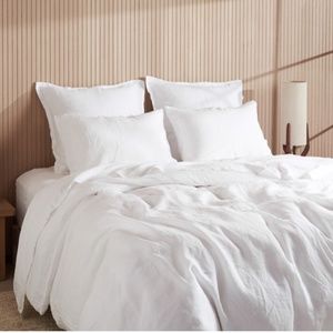 Linen Euro Sham White Set of 2 Parachute